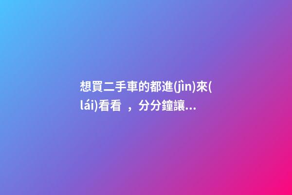 想買二手車的都進(jìn)來(lái)看看，分分鐘讓你變“磚家”(上篇)